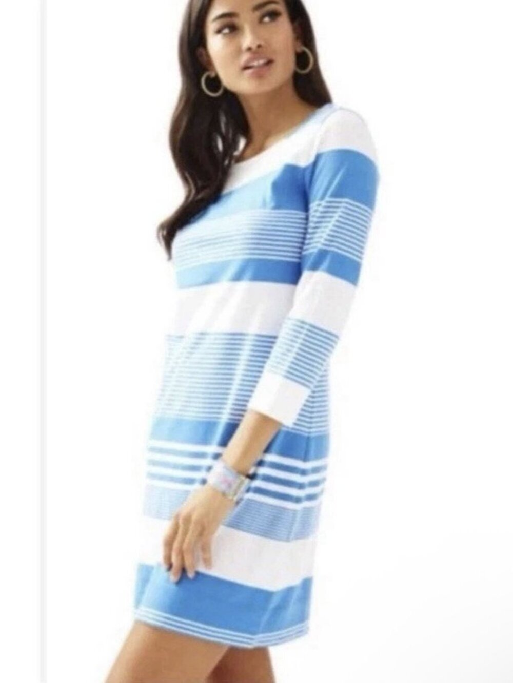 Lilly Pulitzer Blue and White Striped Mini Dress